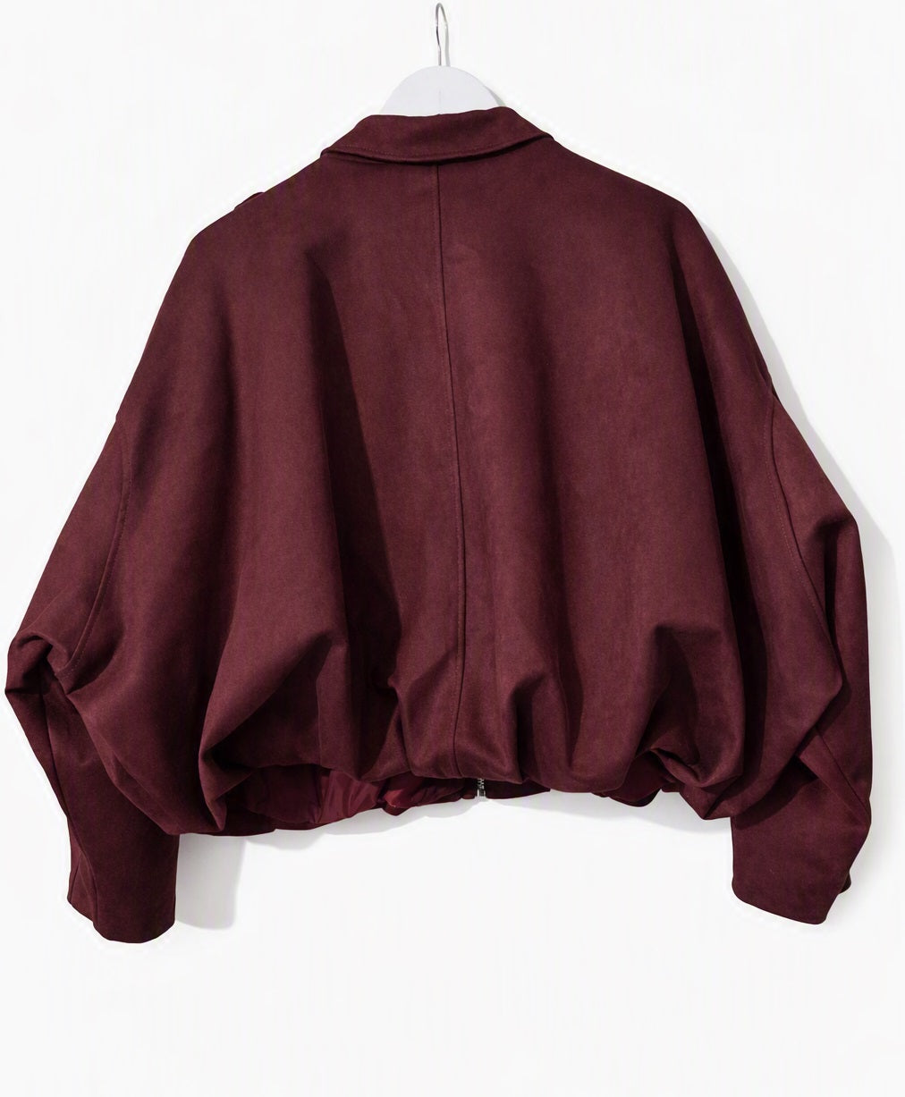 Bordeaux Suède-look Bomber | Lova