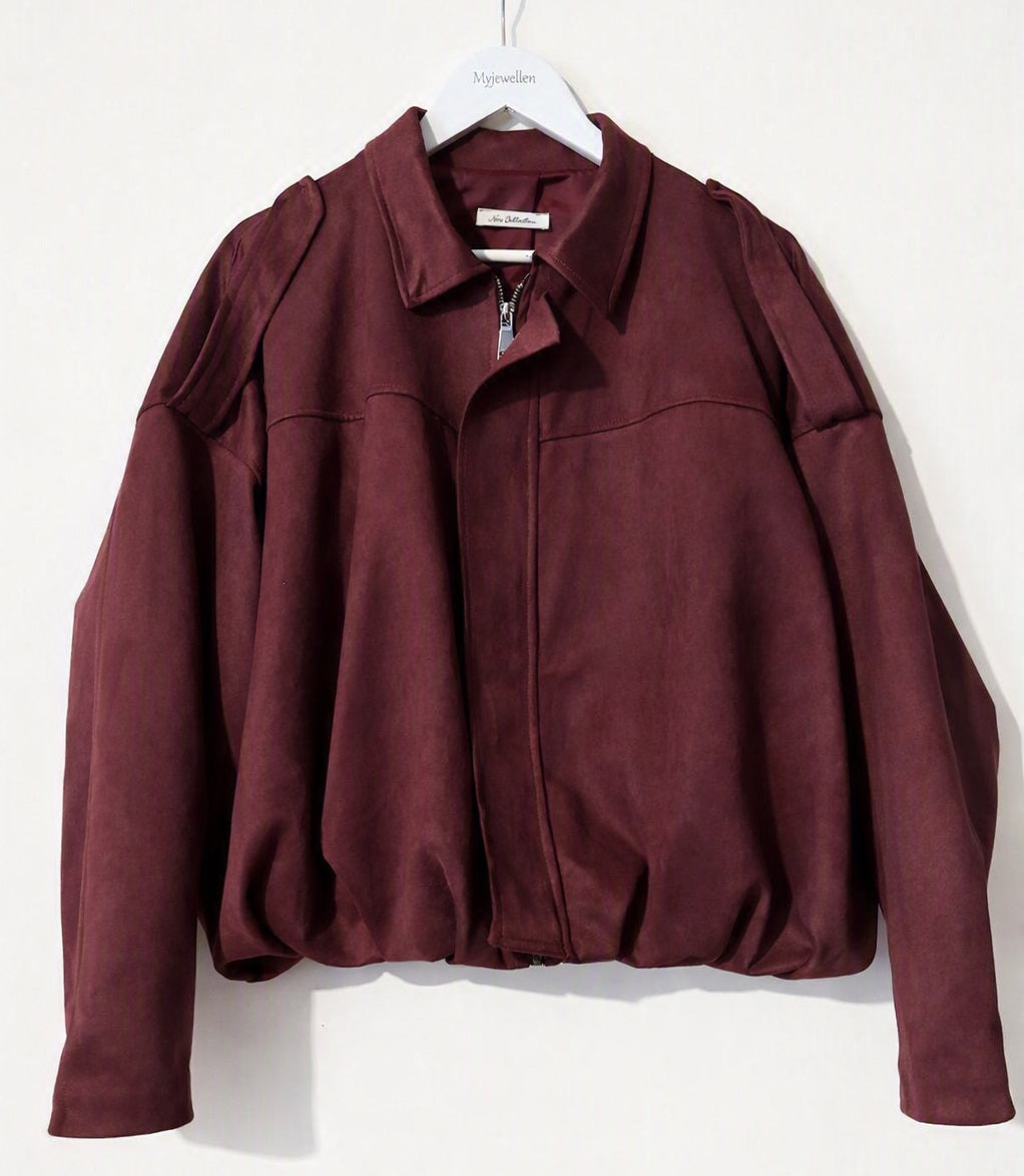 Bordeaux Suède-look Bomber | Lova