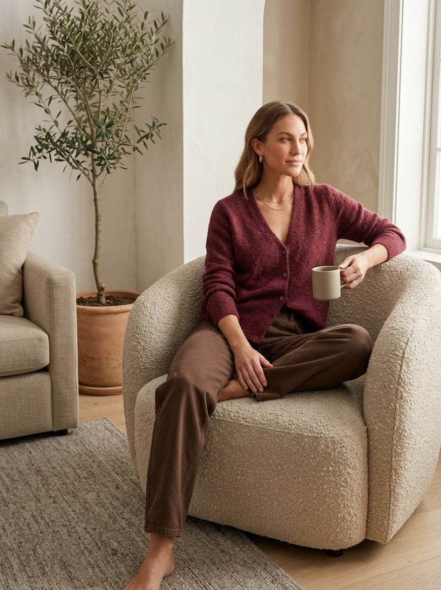 High-Waisted Balloon Jeans Chocolate Brown van Myjewellen.