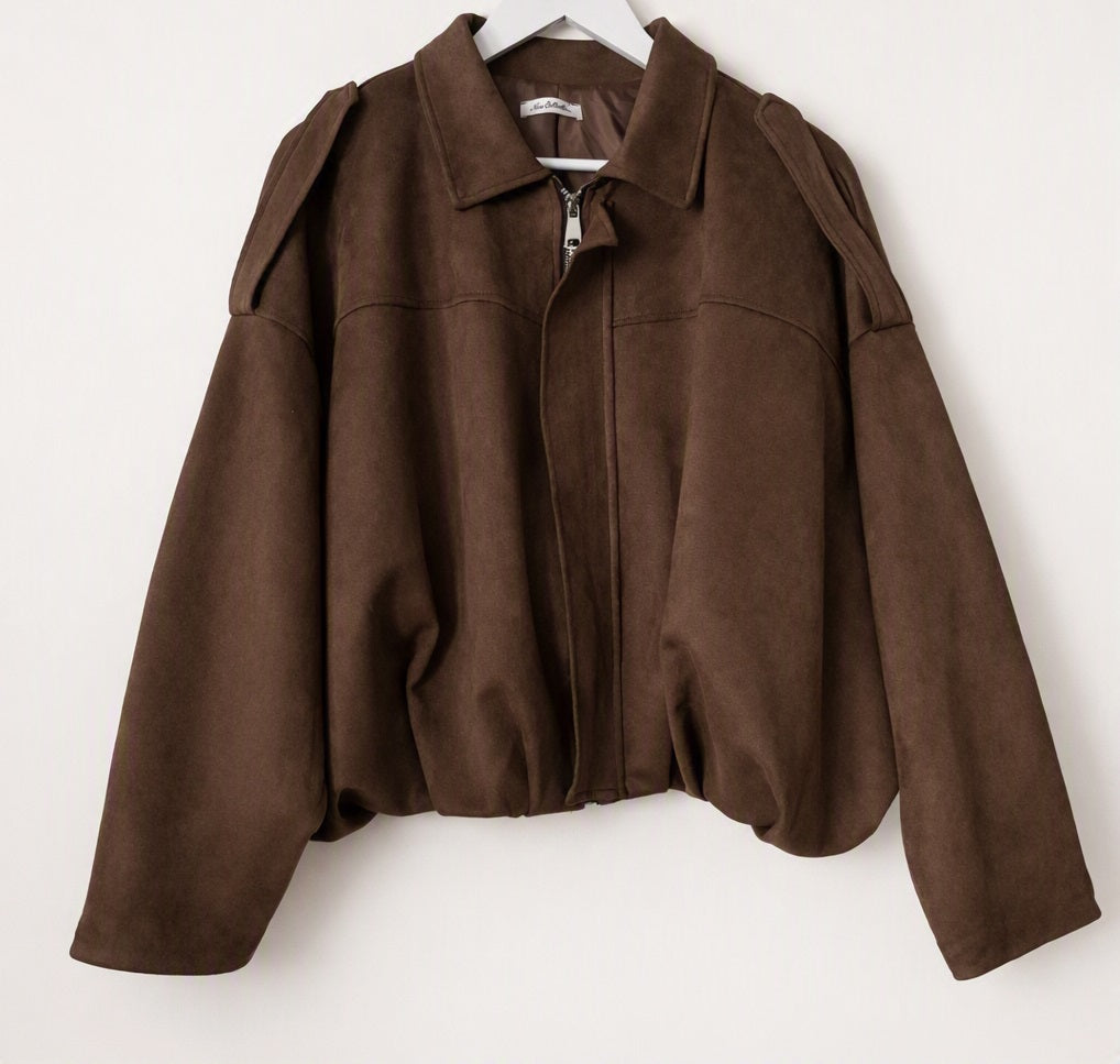Bruine Suède-look Bomber | Lova
