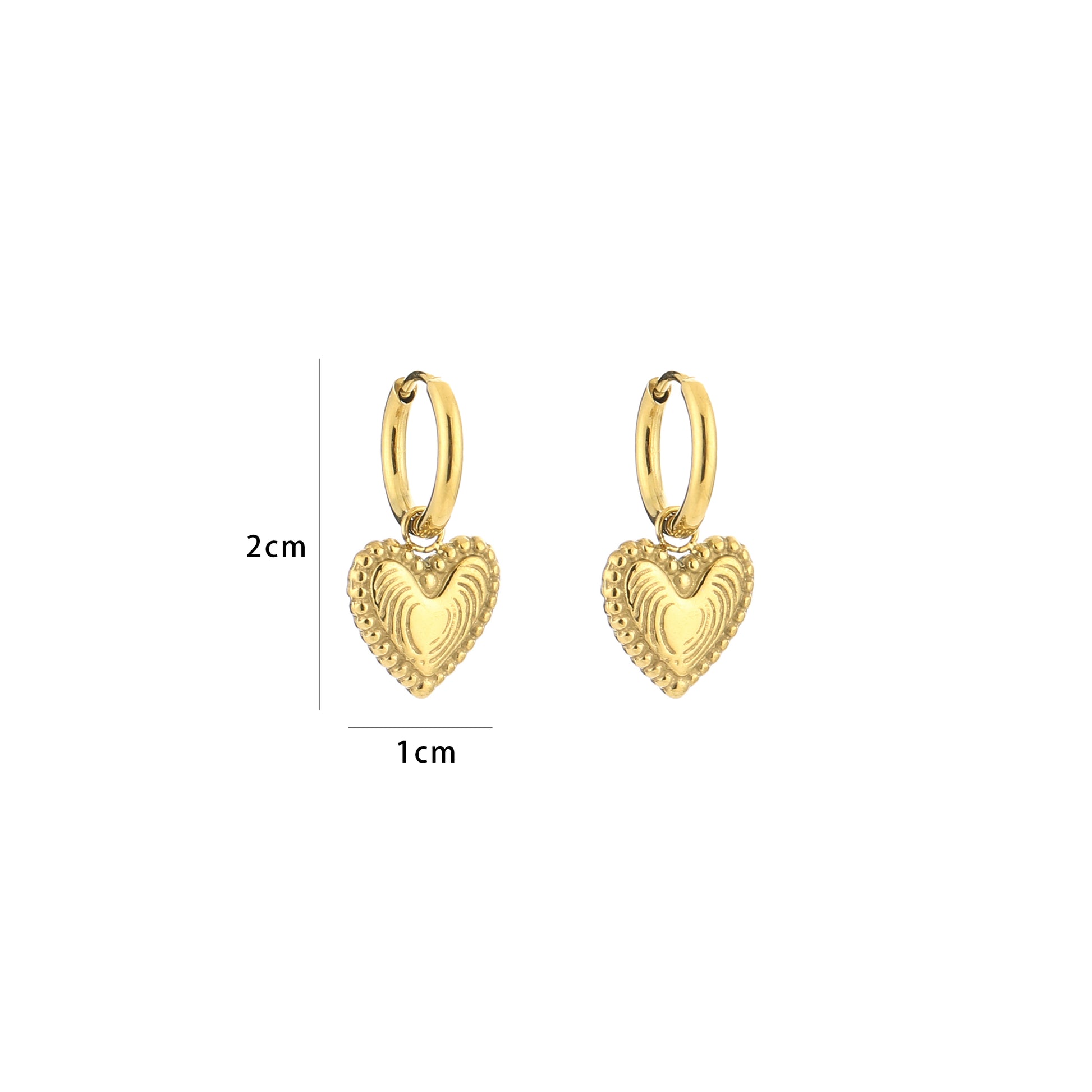 Oorbellen Hart Goud | Stainless Steel sieraden | Myjewellen