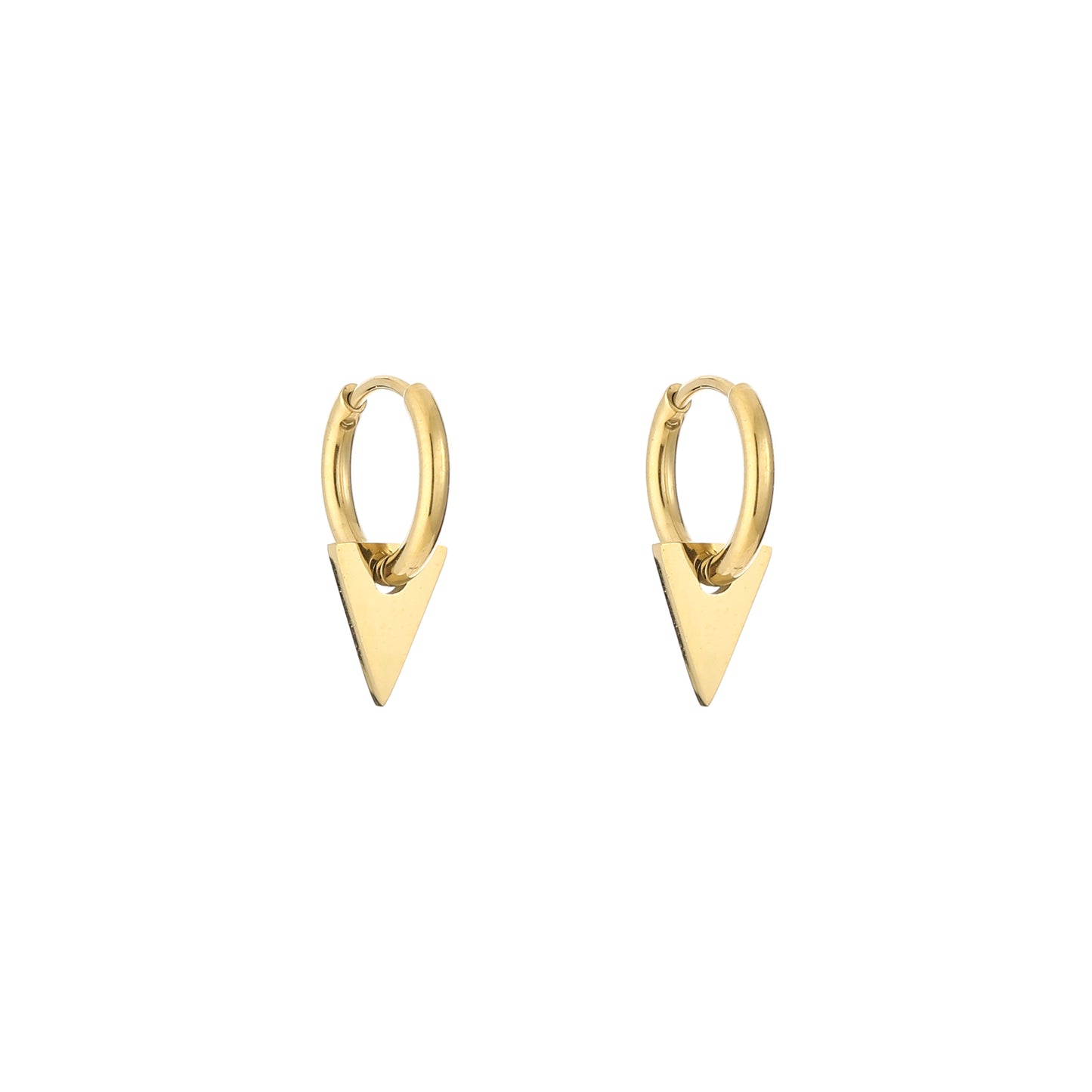 Oorbellen driehoek hanger goud | Myjewellen