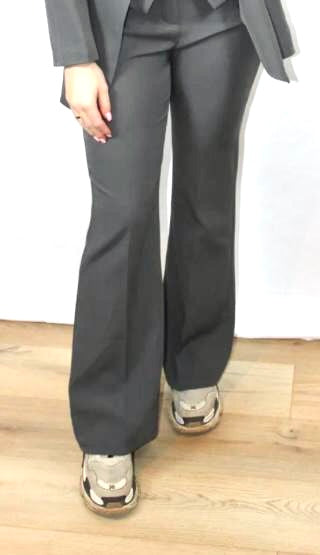 Elegante grijze regular fit dames pantalon met stretch van Myjewellen