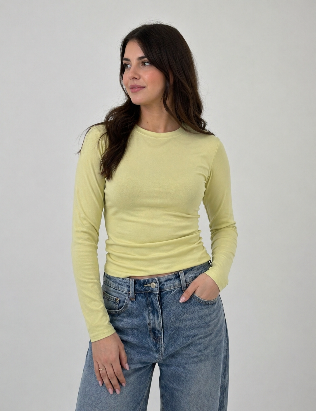 Groene dames longsleeve top met lange mouwen, comfortabel en perfect te combineren met een jeans.