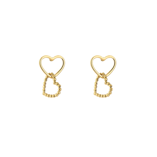 Hartjes oorbellen goud | Stainless Steel oorbellen | Myjewellen