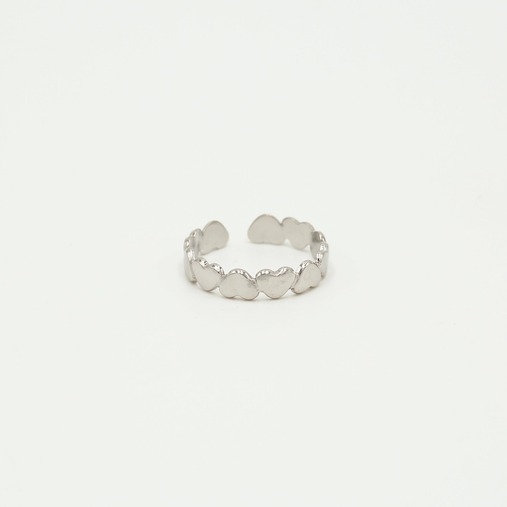 Elegante hartjes ring zilver | Myjewellen