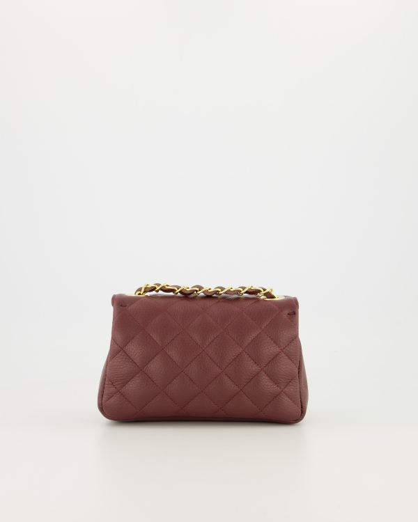 Leren dames schoudertas Colette, kleine bordeauxrode leren dames schoudertas van Myjewellen.