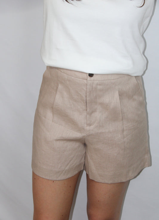 Linnen Short Bo | Beige | 100% Linnen | Myjewellen