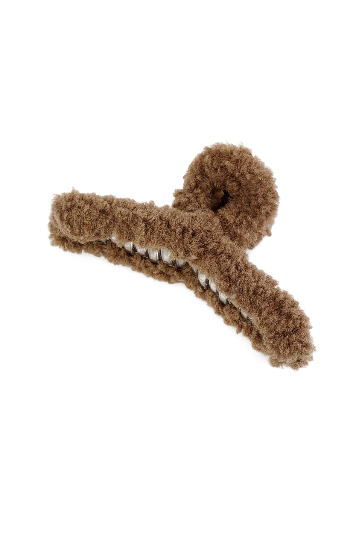 Teddy haarclip in het bruin voor dames, een grote en zachte fluffy haarklem van Myjewellen.