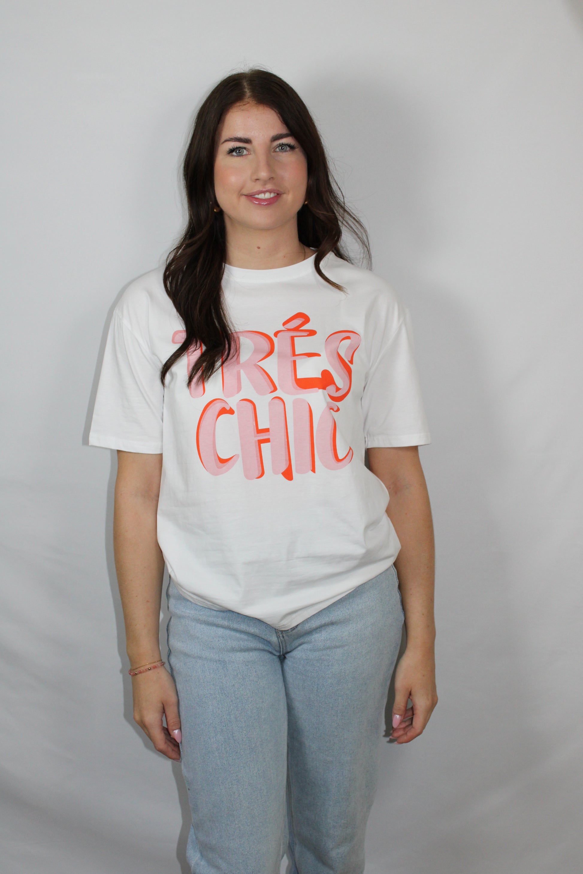 T-shirt tres chic opdruk, t shirt met korte mouw dames.